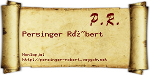 Persinger Róbert névjegykártya